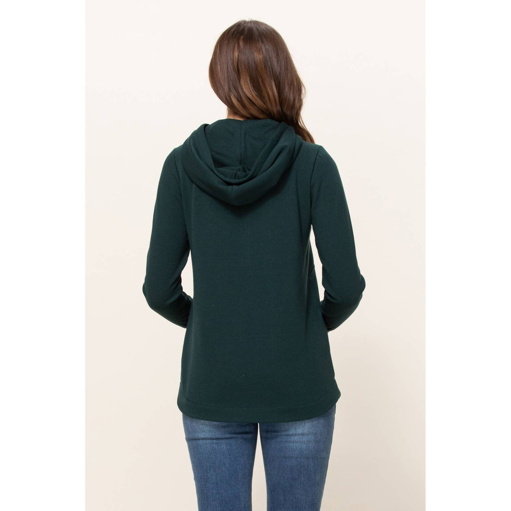 French Terry Half-Zip Maternity Nursing Hoodie