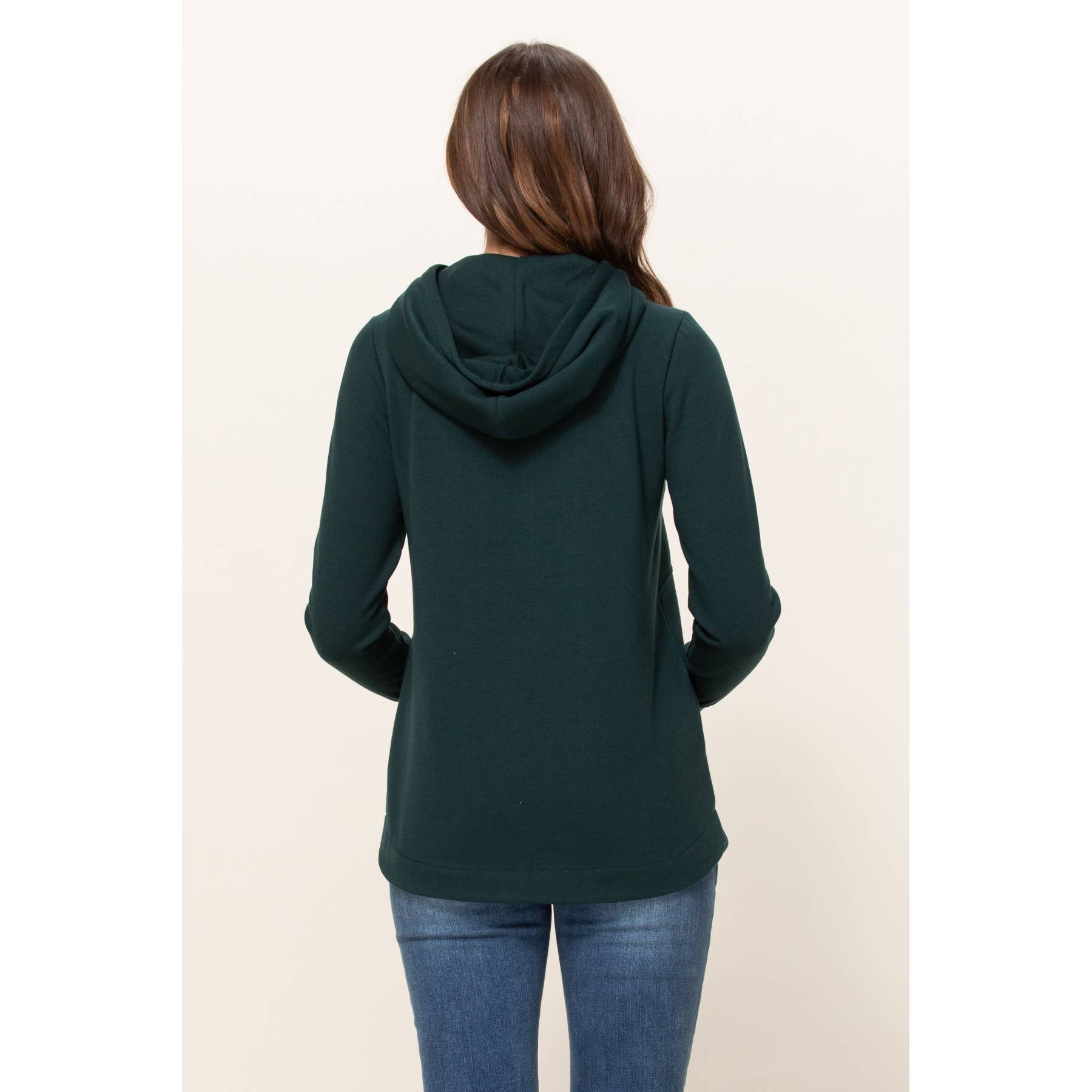 French Terry Half-Zip Maternity Nursing Hoodie