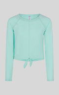 Girls Mesh Tie Front Top and Basic Top - 2 Pack