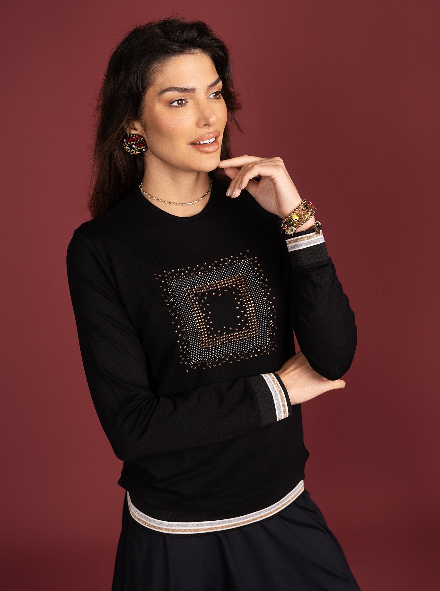 Rhinestone Nursing Top