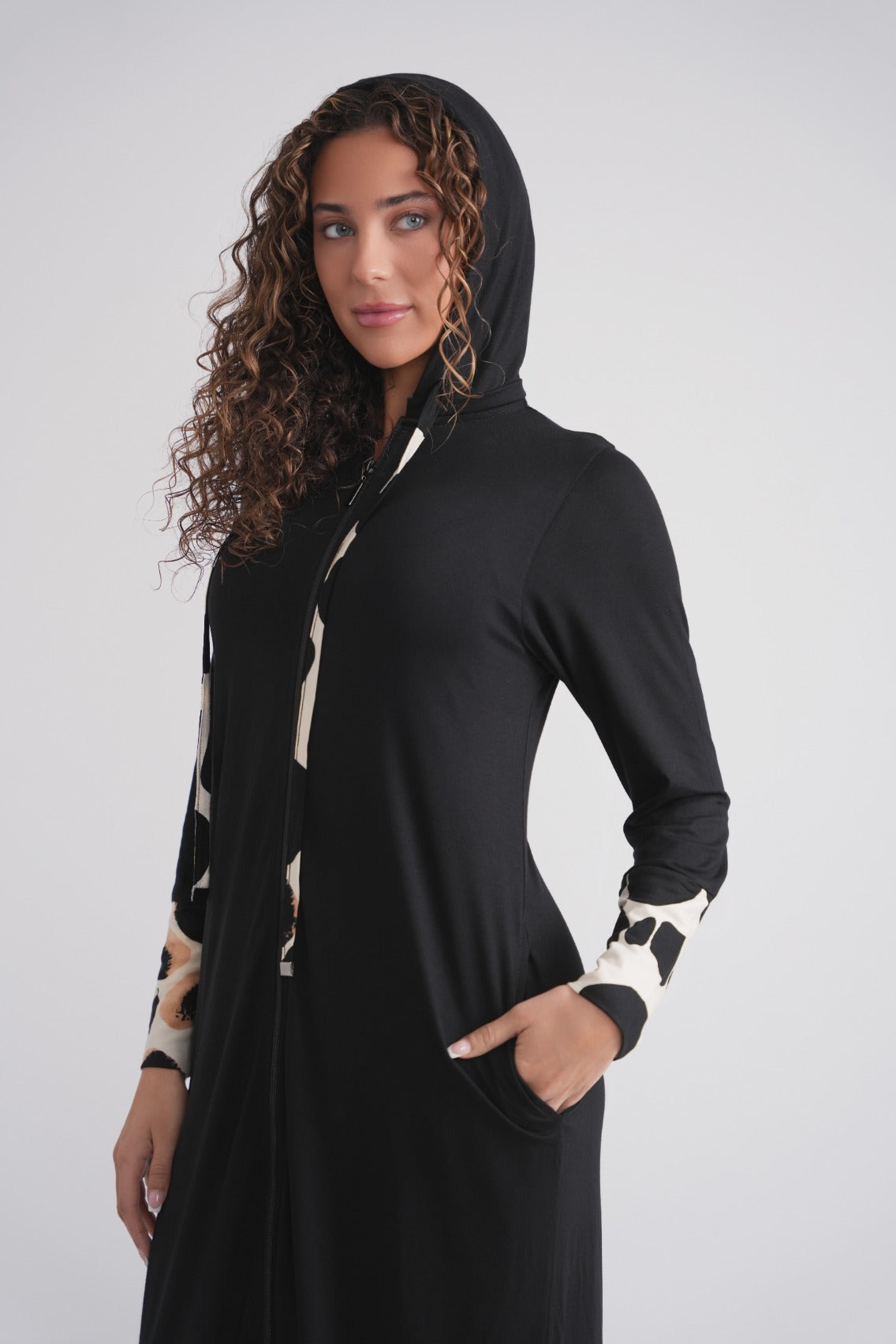 Printed Drawstring Morning Robe