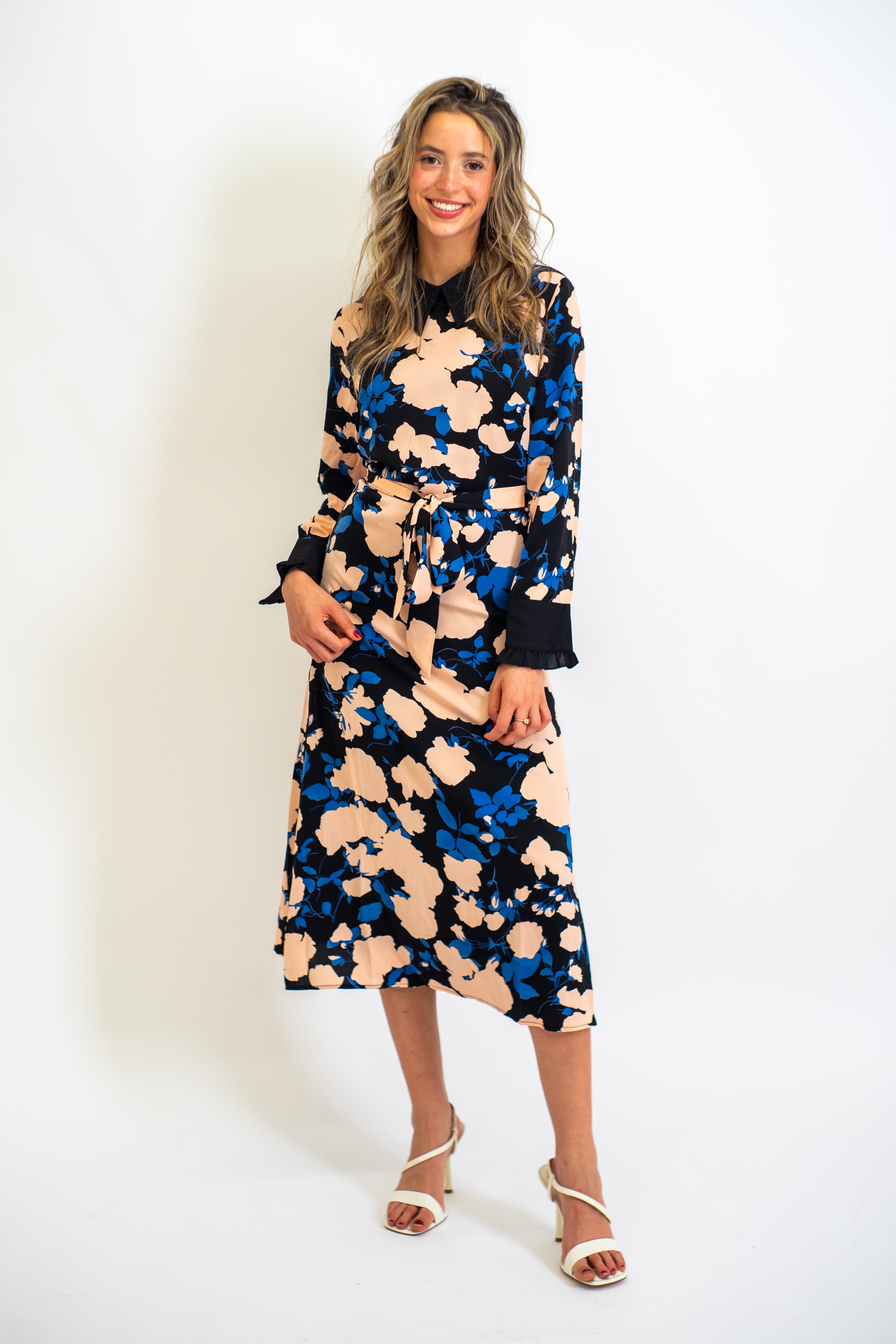 Sapphire Bloom Midi Dress