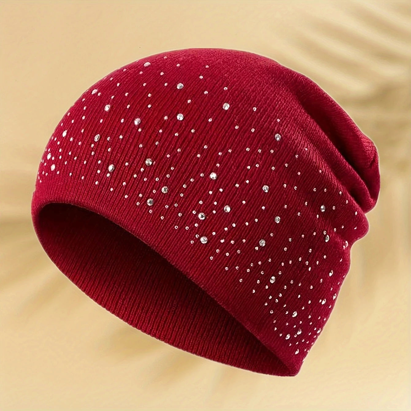 Winter women's hats - warm hats with diamond decorations