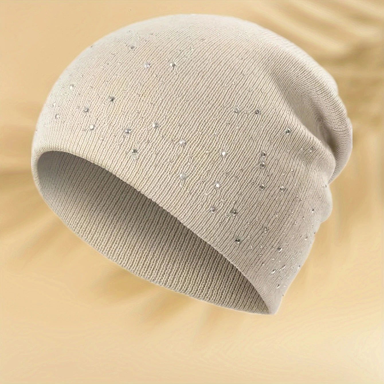 Winter women's hats - warm hats with diamond decorations