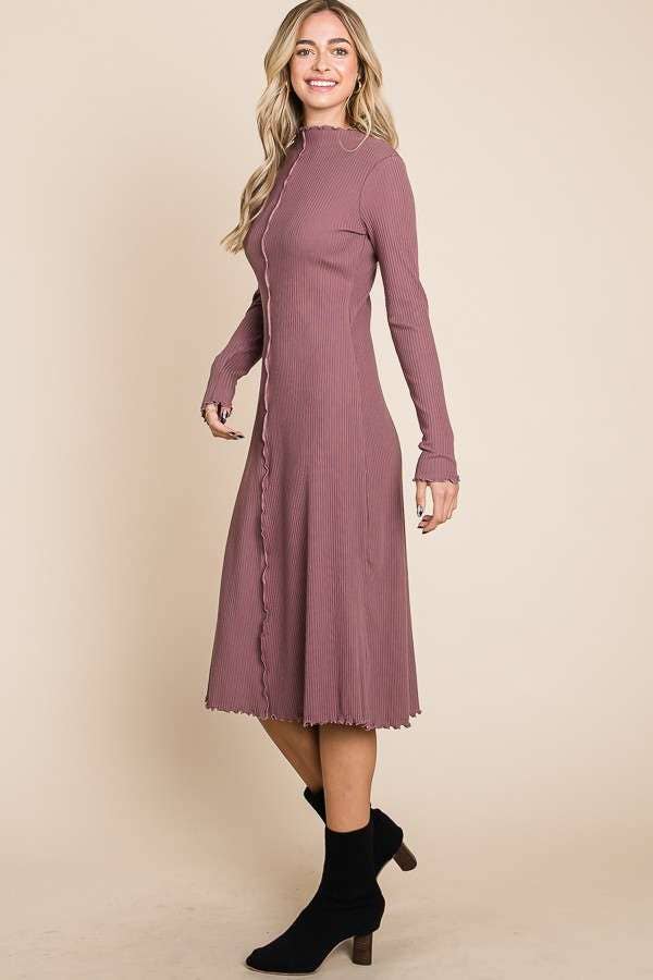 MOCK NECK MEDI DRESS