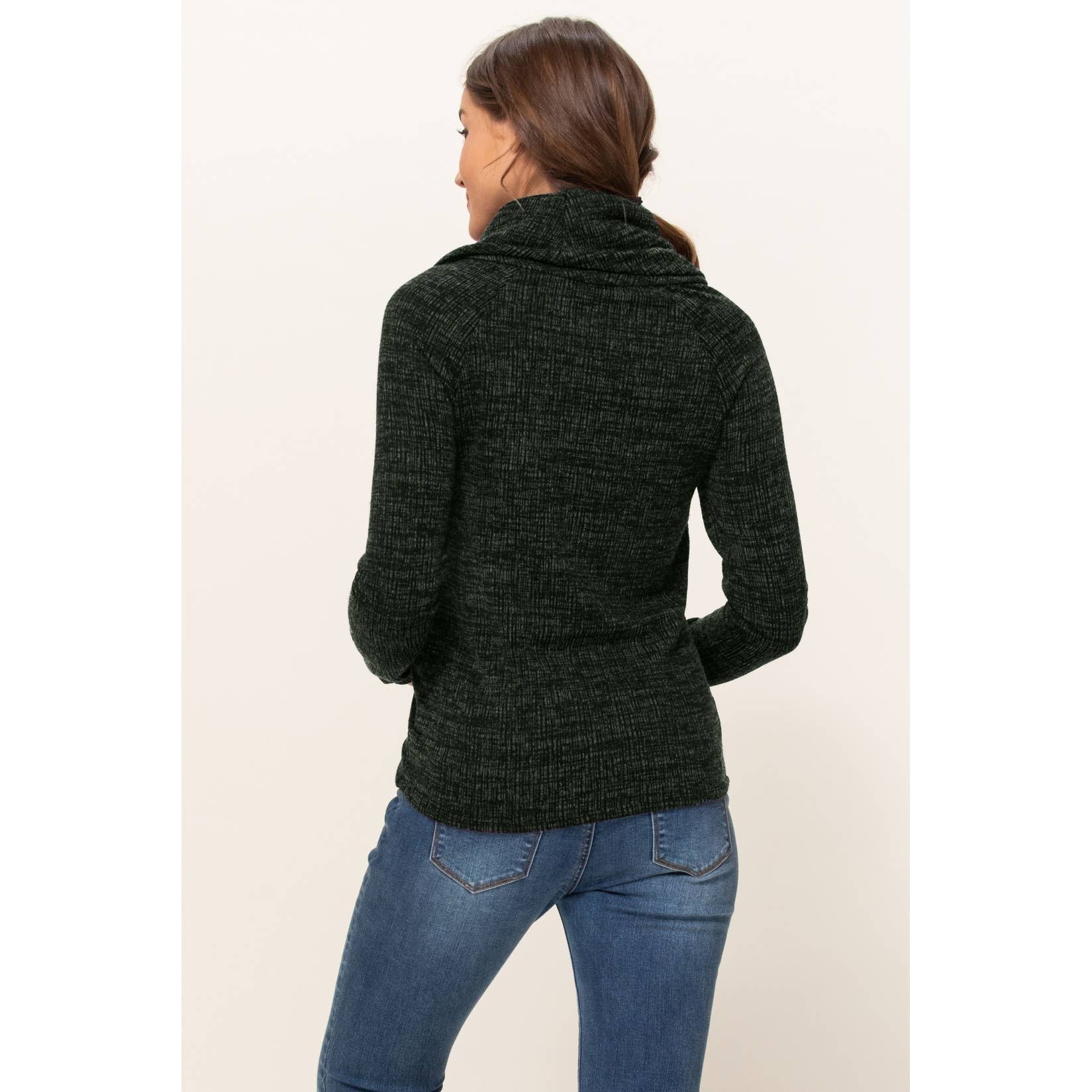 Cowl Neck Sweater Knit Maternity Top