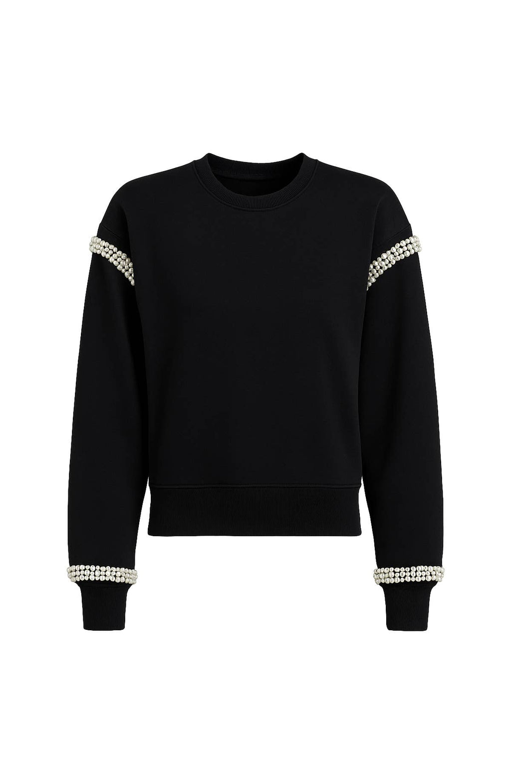 All Day Crew Neck Sweatshirt With Beaded Trim