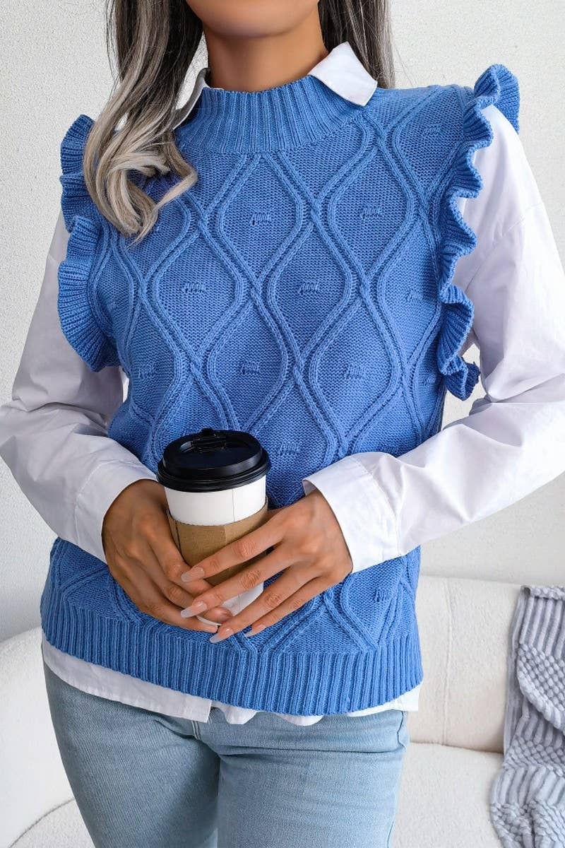 KNITTED PRISMATIC VEST SWEATER_CWOSWL1750