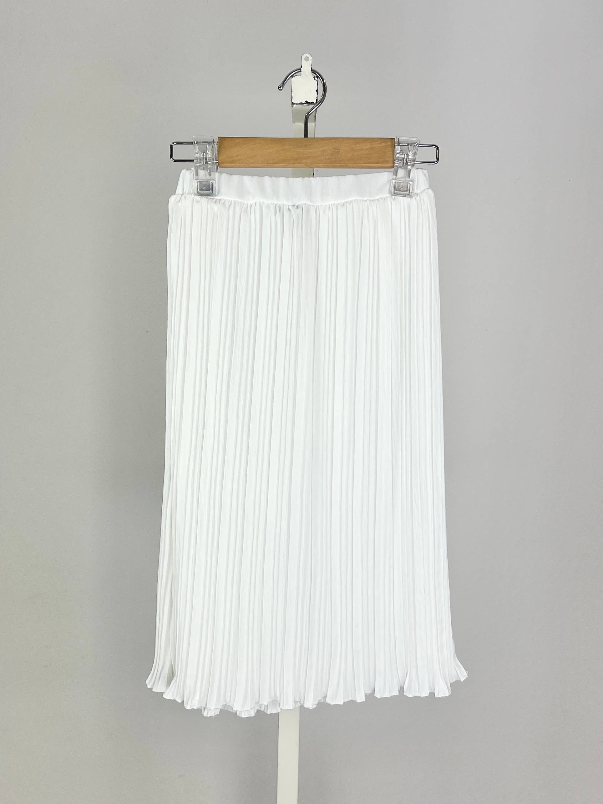 Long pleated skirt with elastic waistband for girls: Bleu ciel