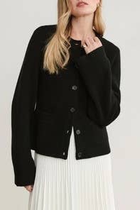 Demure hourglass silhouette cardigan
