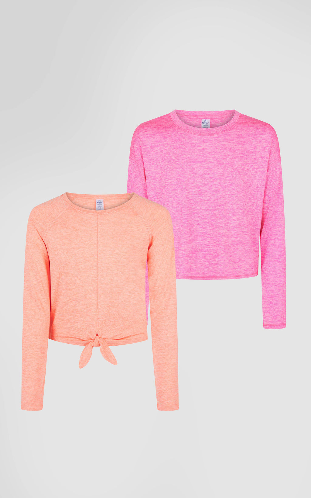 Girls Mesh Tie Front Top and Basic Top - 2 Pack