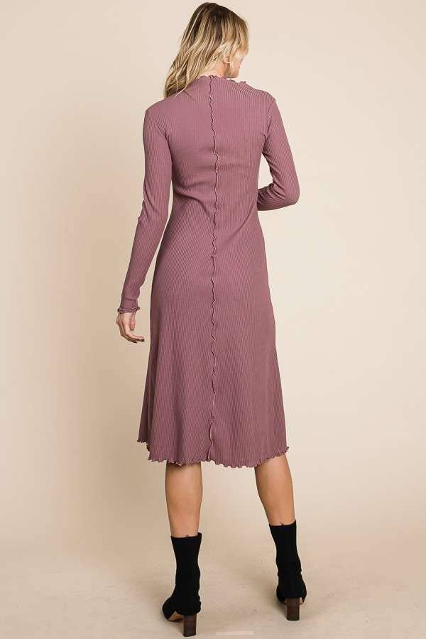 MOCK NECK MEDI DRESS