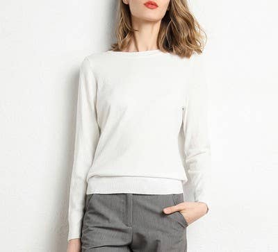 Round Neck Knitted Cardigan with Base Sweater