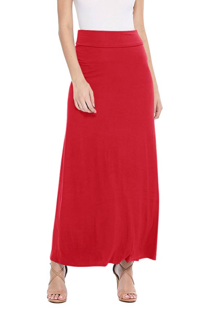 Women's Maxi Length Loose Fit Solid Skirt
