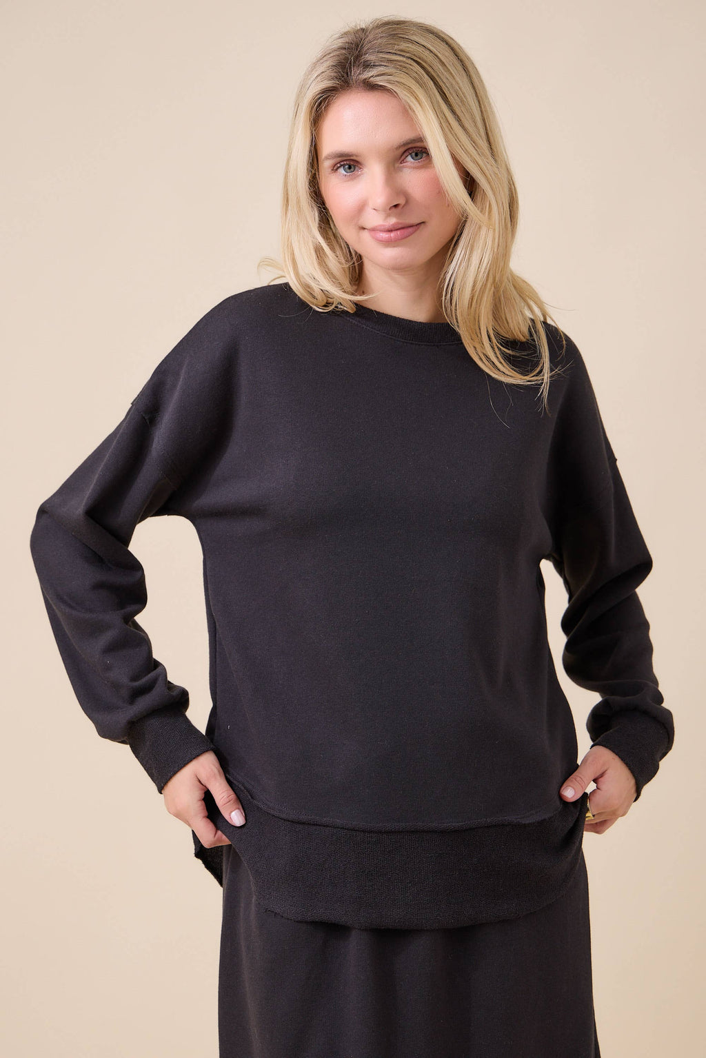 WOMEN'S SOFT KNIT LONG SLEEVE TOP -TOP PART OF SET