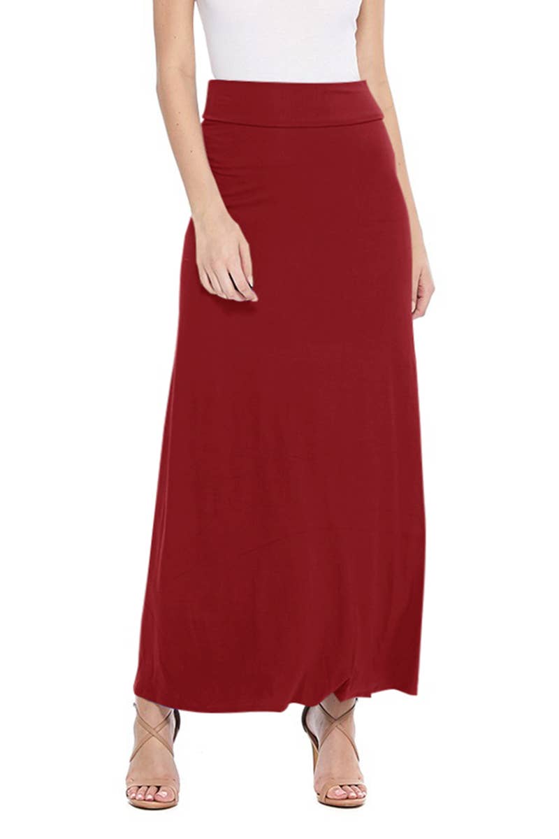Women's Casual Relaxed Fit Solid Maxi Skirt (Open Pack)