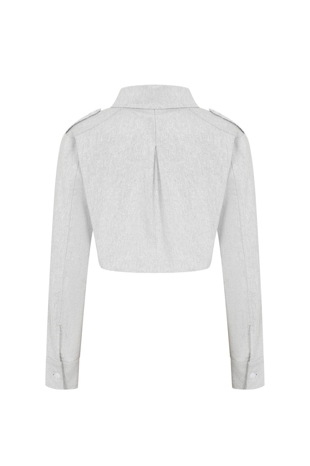 Day Trip Woven Button Down Crop Jacket