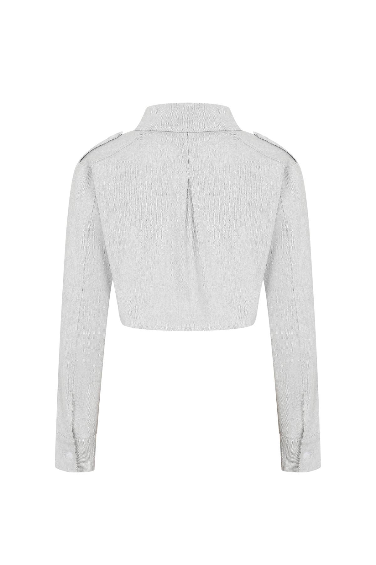 Day Trip Woven Button Down Crop Jacket