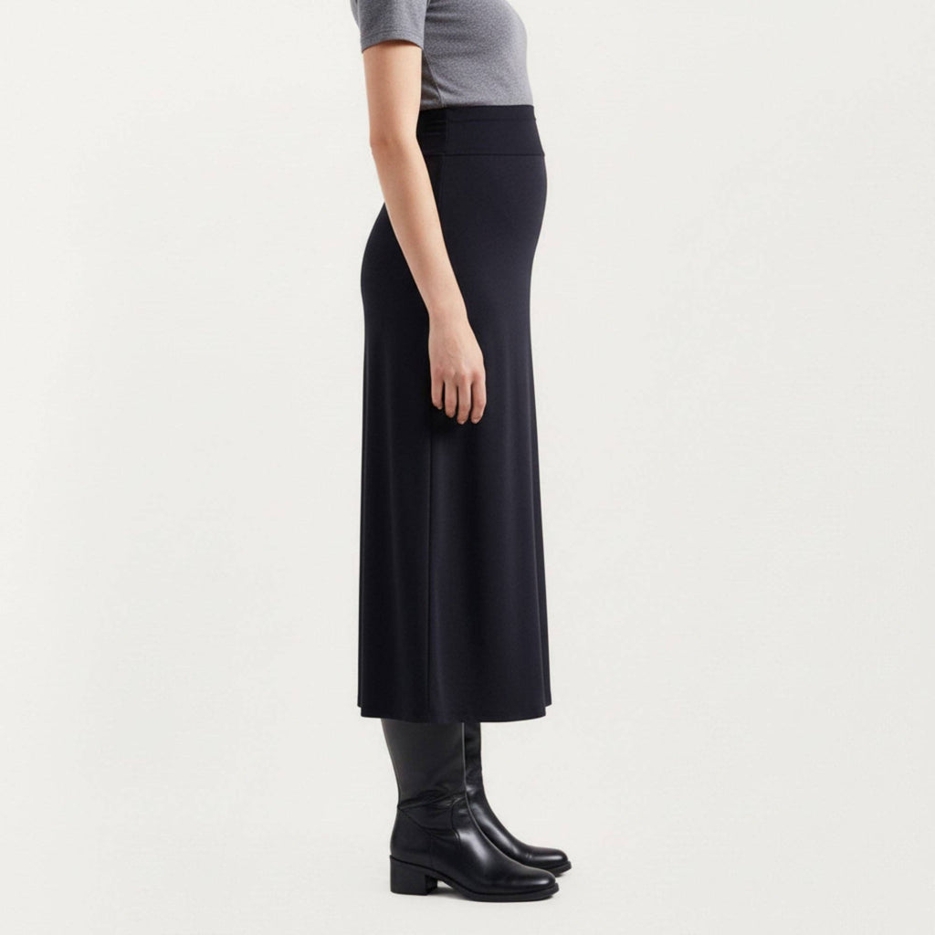 Maternity High Waist Stretch Knit Midi Skirt with Seamless S
