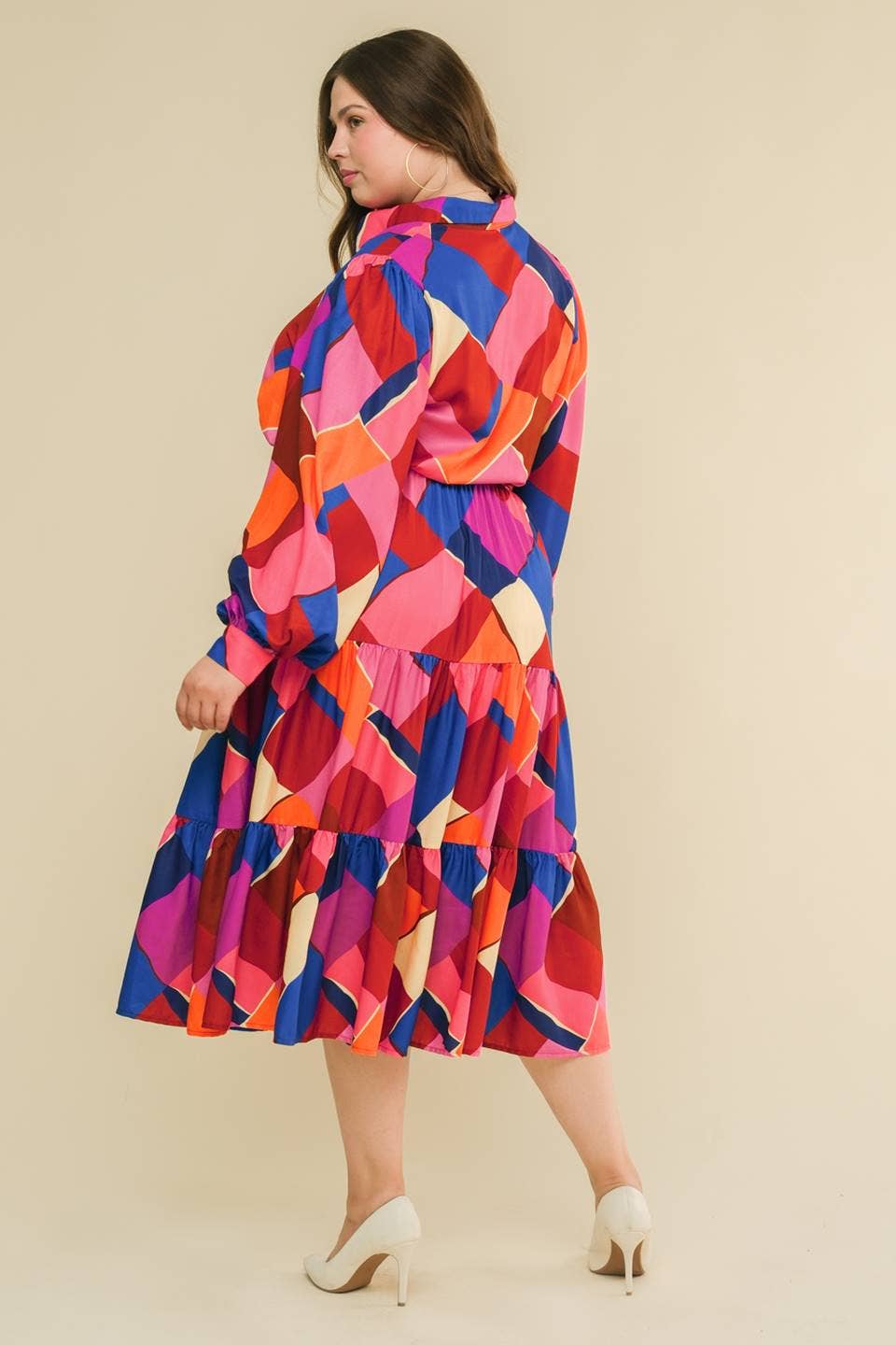 A printed woven midi dress - IDP20384