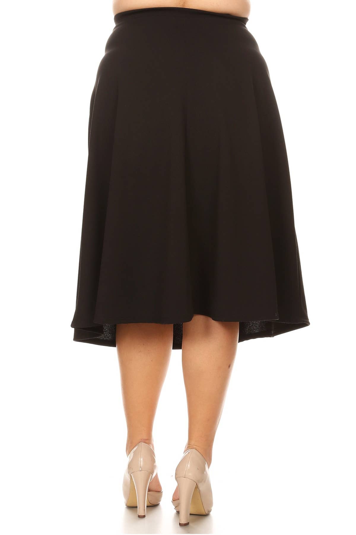 Women's Plus Size Casual Solid Midi Skirt (Open Pack)