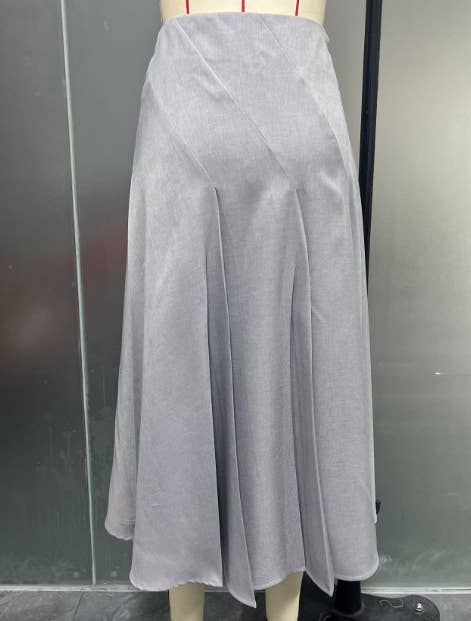 Elegant Asymmetrical Midi Pleated Skirt