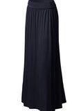 High Waist Elastic Closure Gather Maxi Skirt