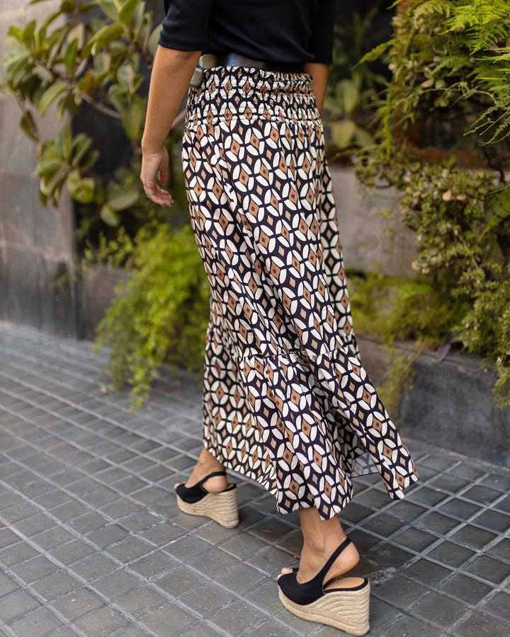 Boho Vintage Abstract Geometric Pattern Skirt