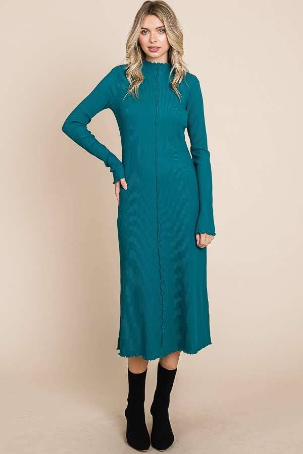 MOCK NECK MEDI DRESS