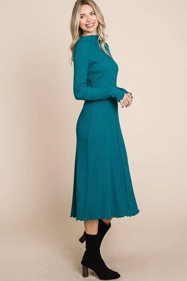MOCK NECK MEDI DRESS