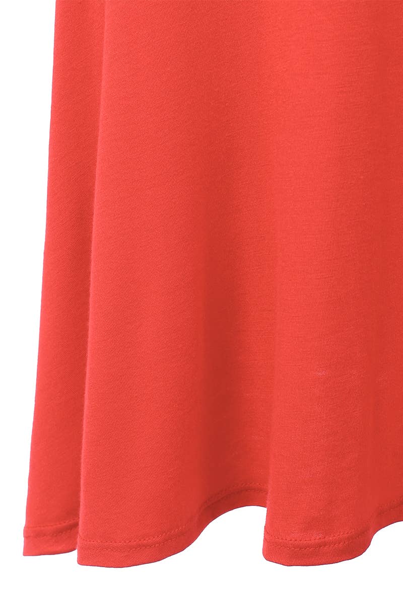 AWBMS204_High Waist Elastic Flared Midi Skirt
