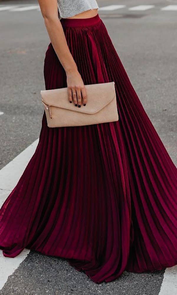 Pleated maxi skirt