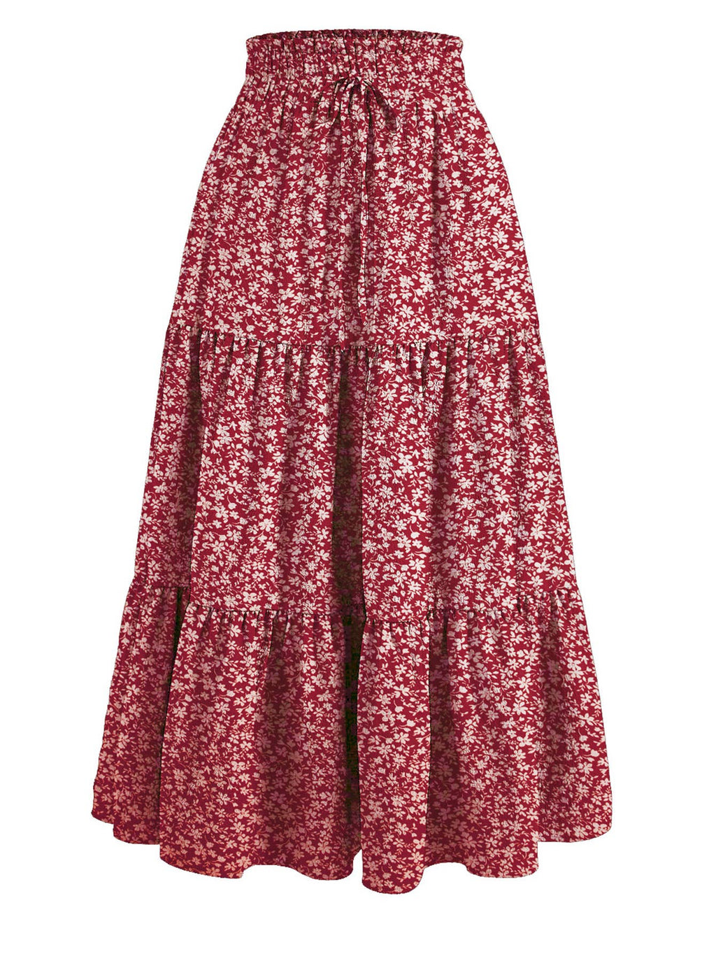 Boho Floral high rise tiered maxi flare skirt - 11 colors