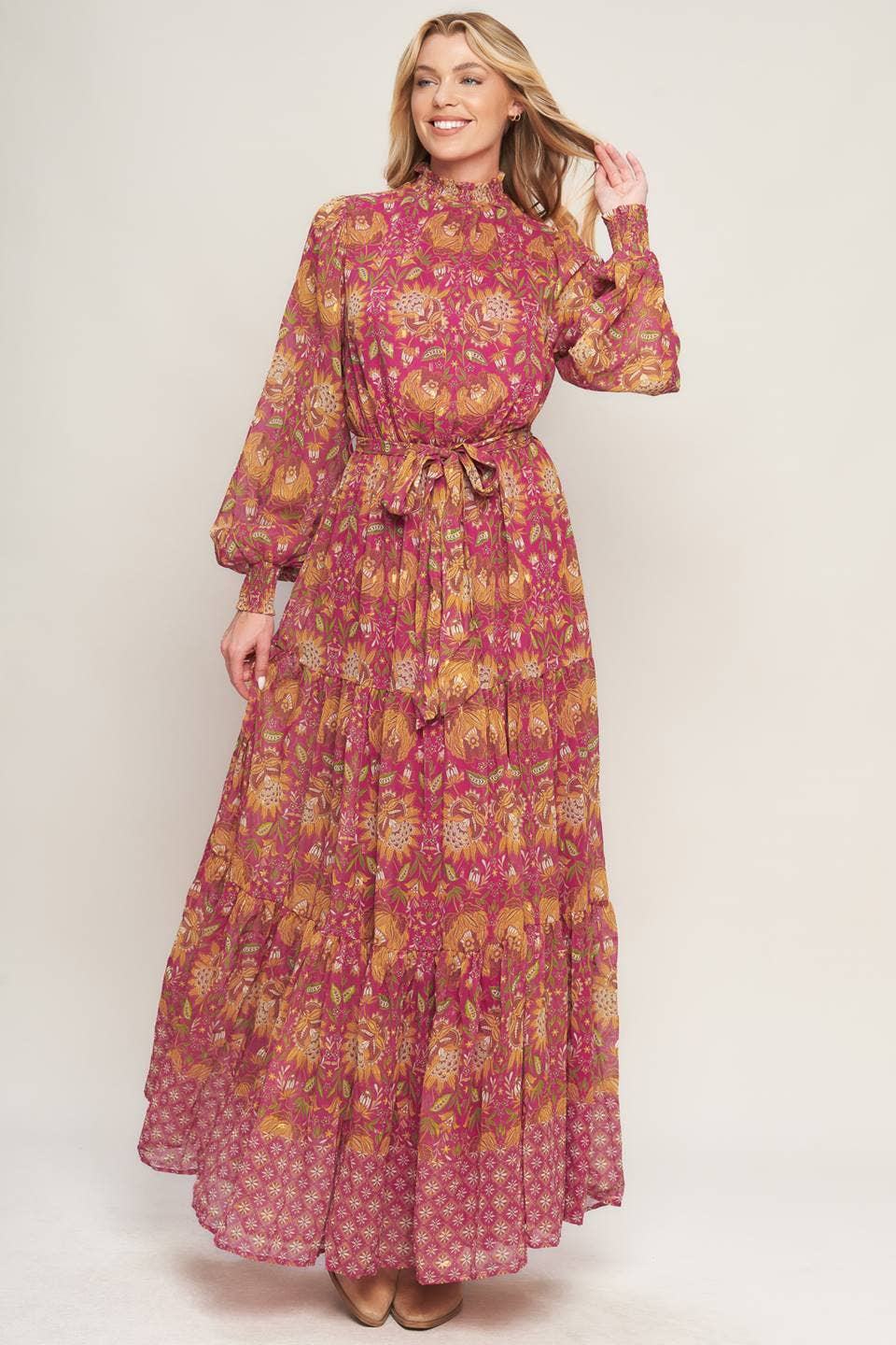 A printed woven maxi dress - ID20477