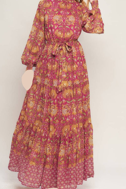 A printed woven maxi dress - ID20477