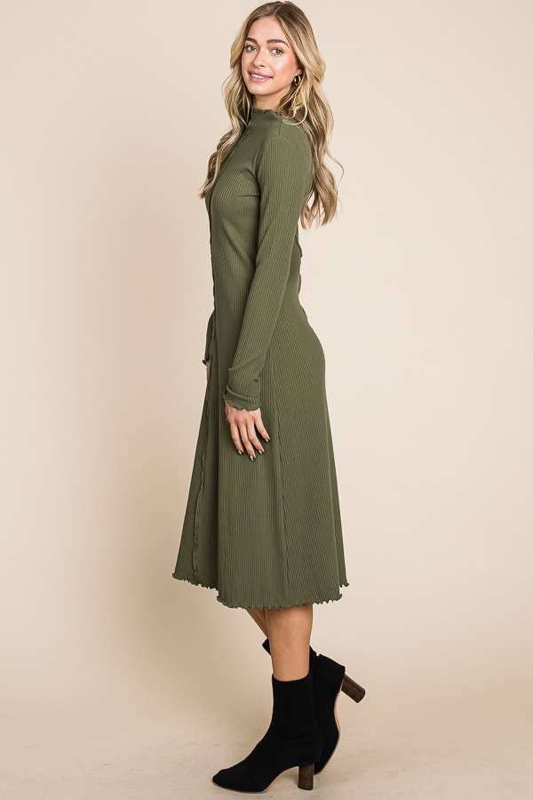 MOCK NECK MEDI DRESS