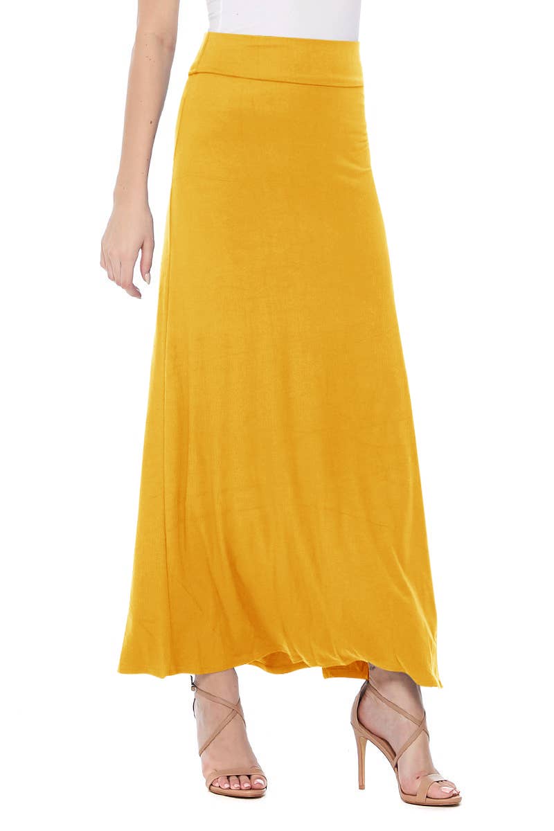 Women's Casual Relaxed Fit Solid Maxi Skirt (Open Pack)