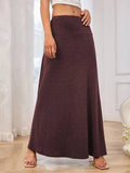 Fashion Solid Color Maxi Skirt