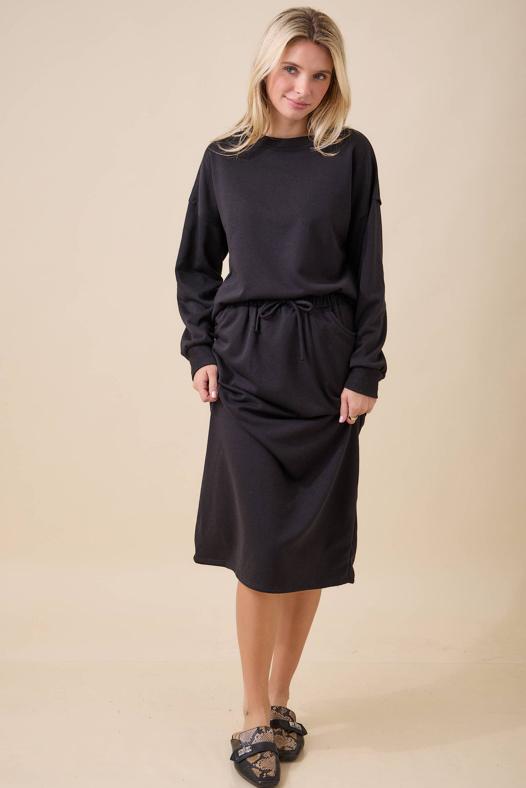 WOMEN'S SOFT KNIT LONG SLEEVE TOP -TOP PART OF SET