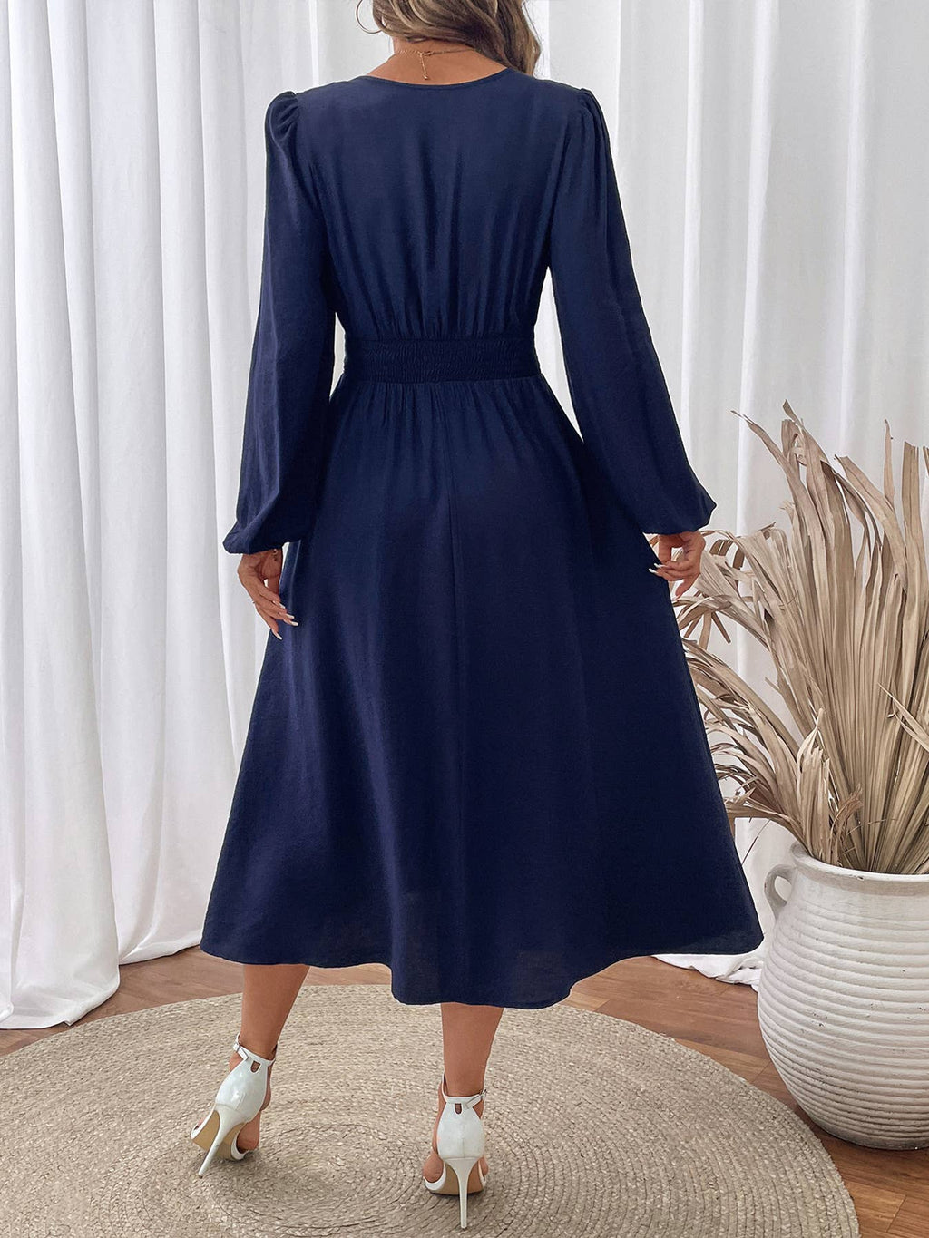 Vintage Ethnic Style V-Neck Embroidered Dress