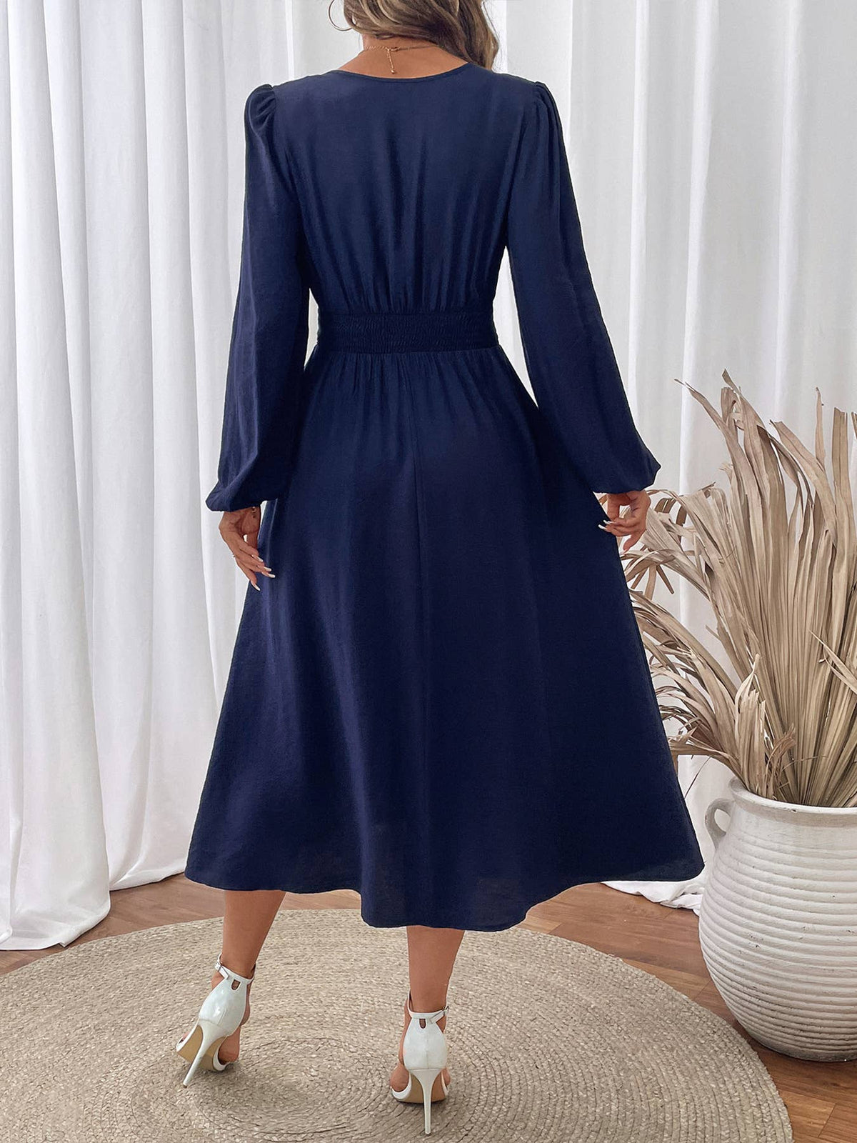 Vintage Ethnic Style V-Neck Embroidered Dress