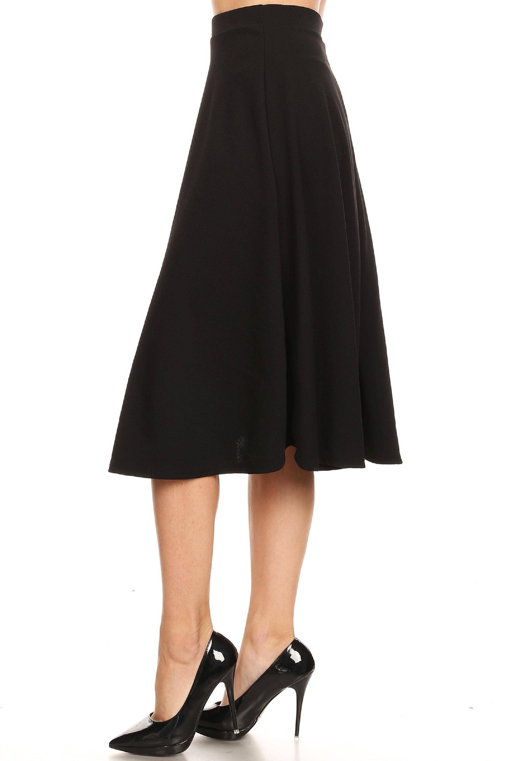 Women's Solid Basic Casual Midi Skirt