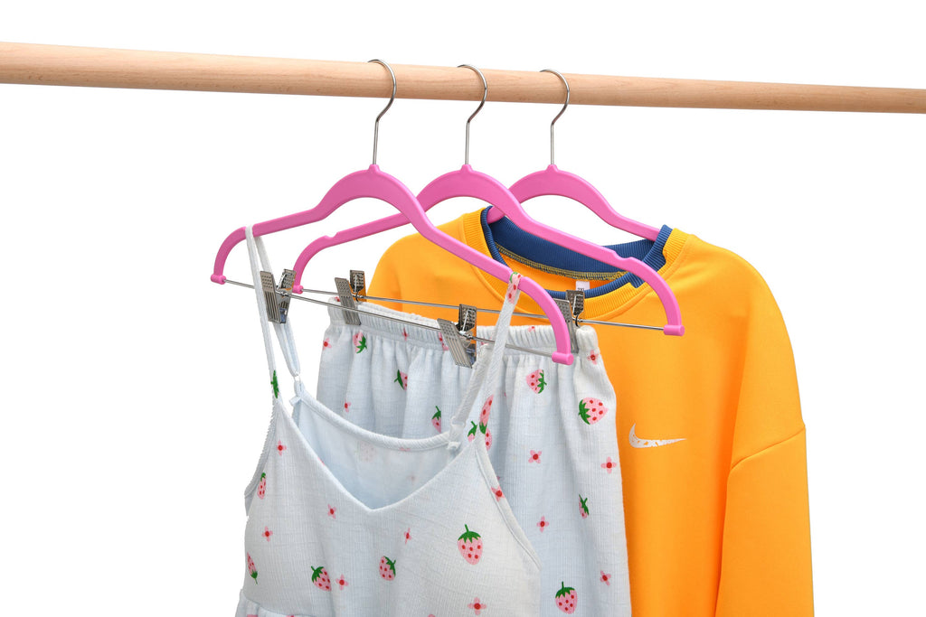 PL055 Slim Plastic Skirt Hangers - Pink