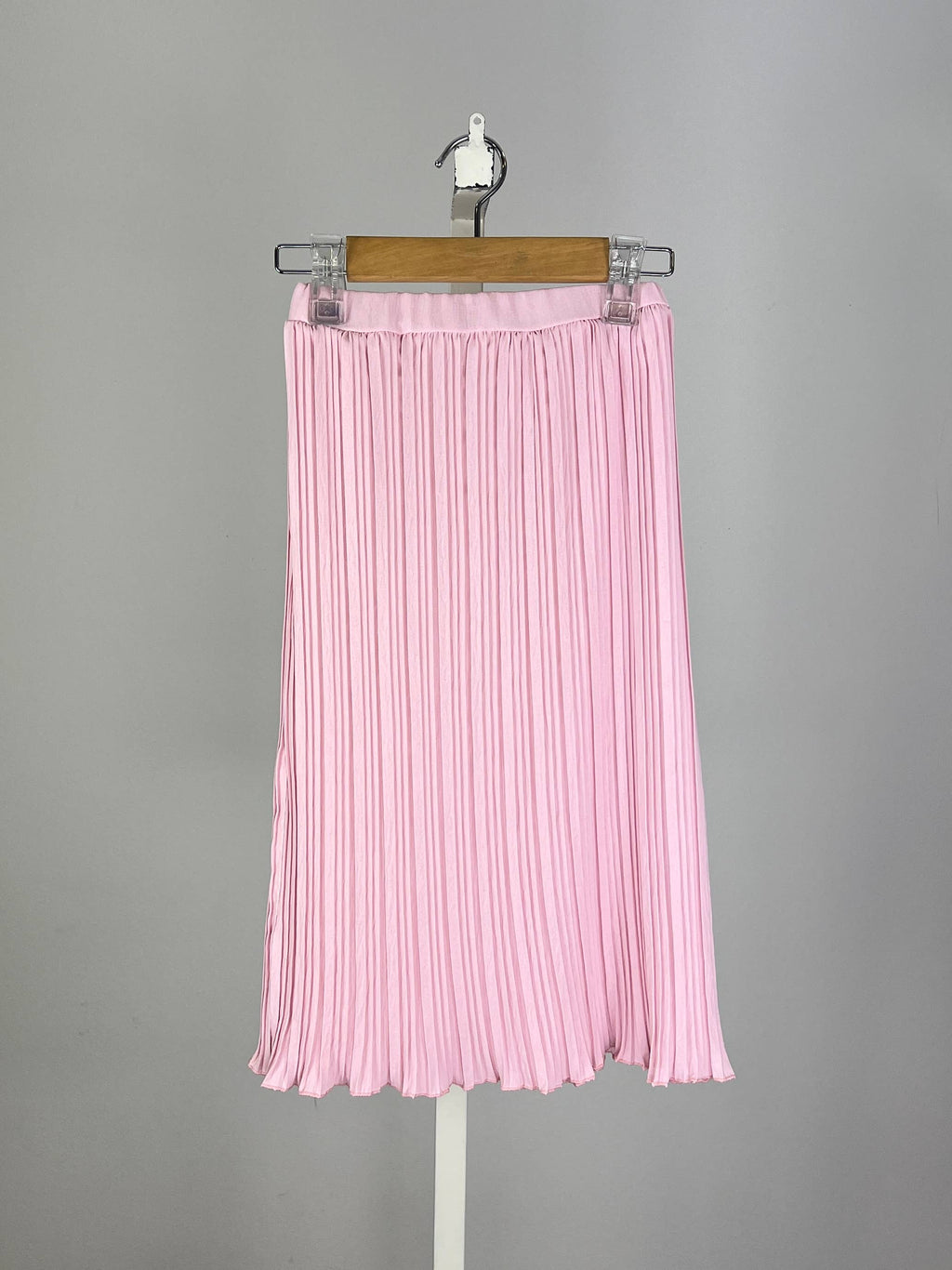 Long pleated skirt with elastic waistband for girls: Bleu ciel