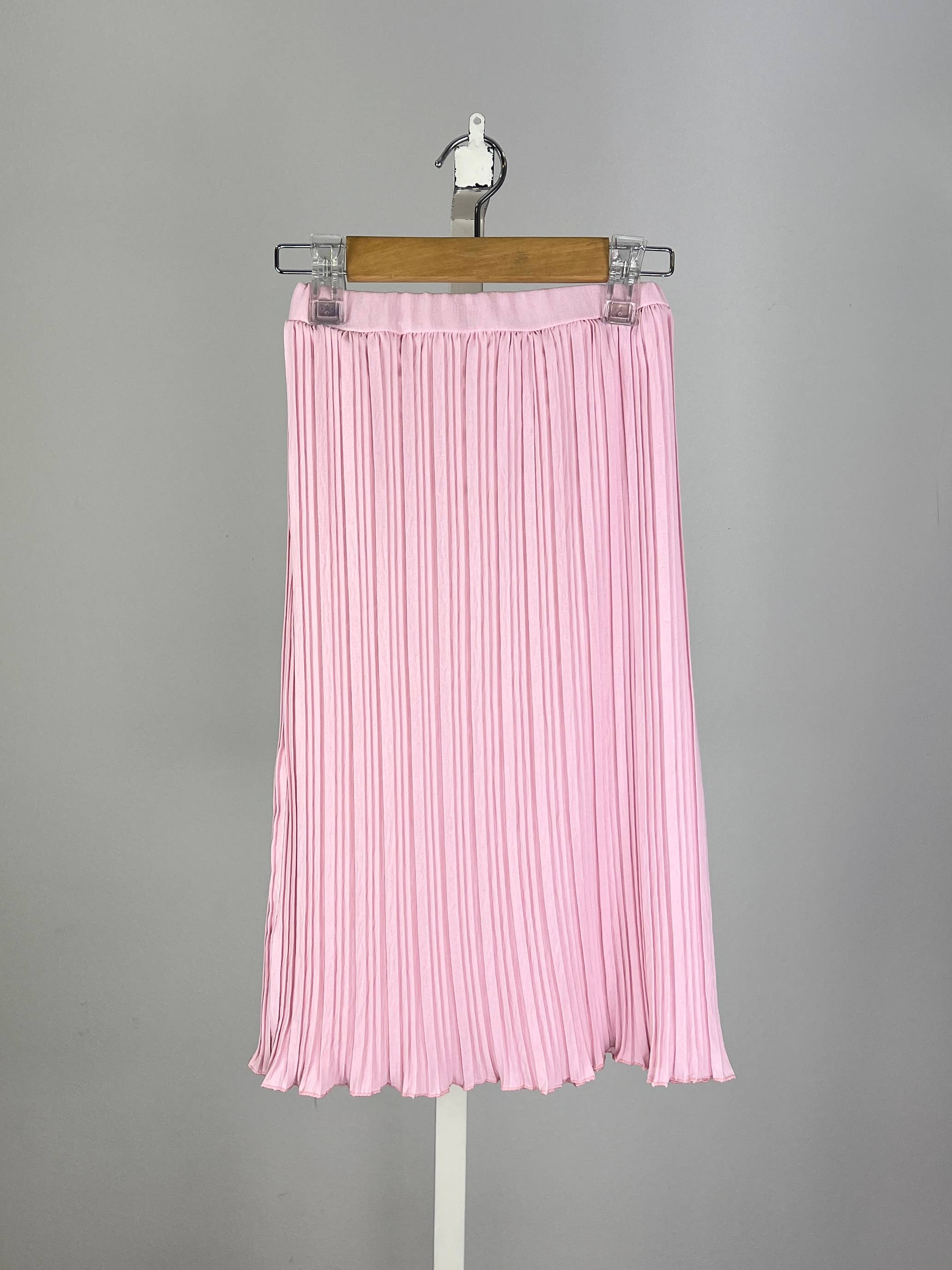 Long pleated skirt with elastic waistband for girls: Bleu ciel