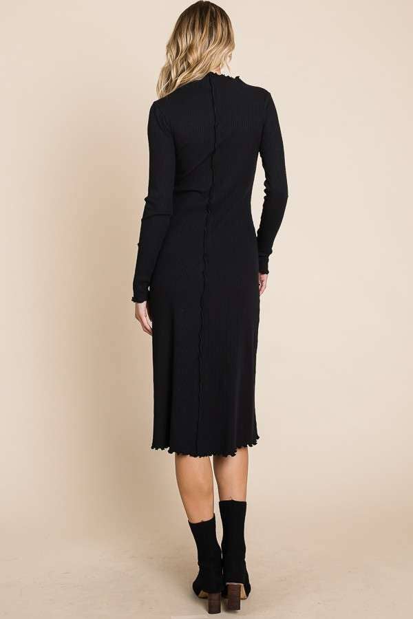 MOCK NECK MEDI DRESS