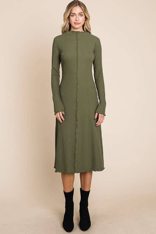 MOCK NECK MEDI DRESS