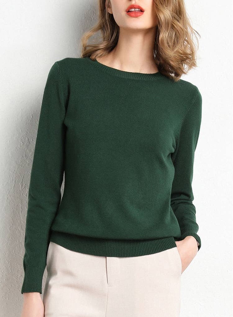 Round Neck Knitted Cardigan with Base Sweater