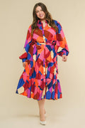 A printed woven midi dress - IDP20384