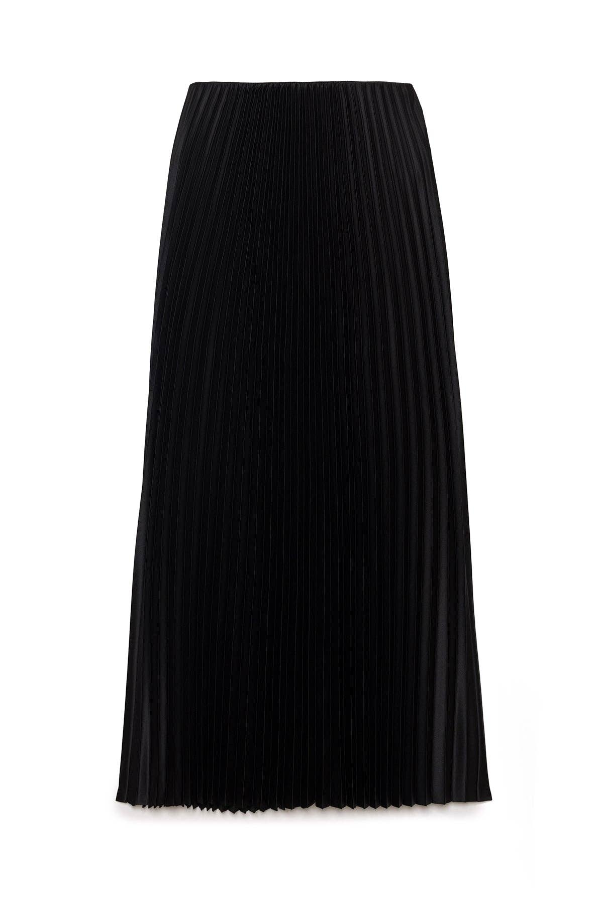 High-Waist Pleated Maxi Skirt – Elegant Flowy A-Line Skirt